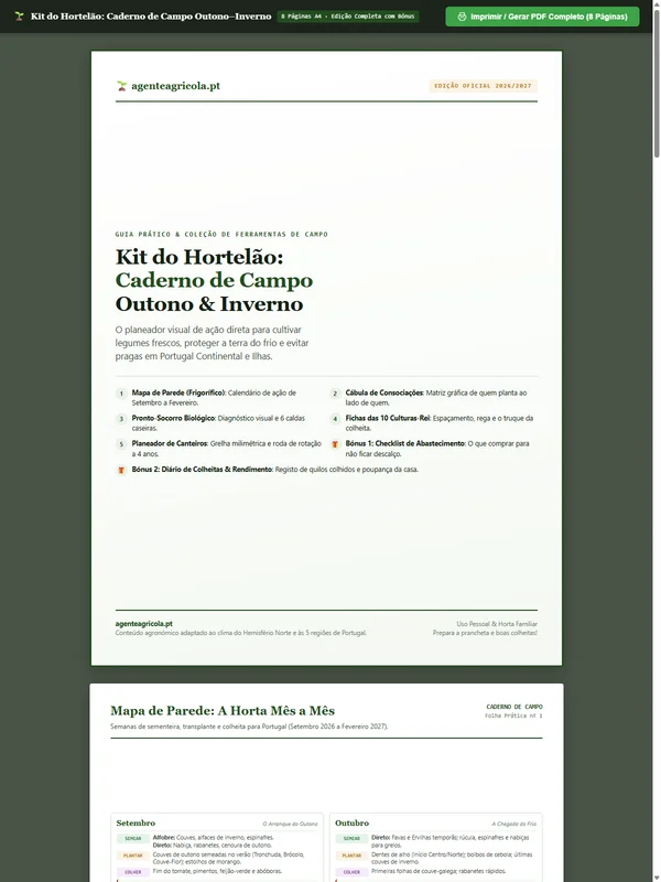 Kit do Hortelão Outono-Inverno
